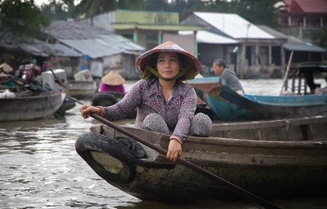 Lady in canoe